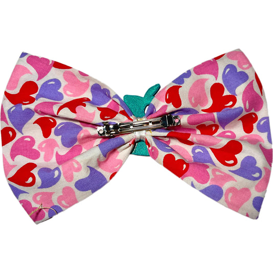 Pink Bunny Heart Bow | Easter Spring Hair Clip for Girls