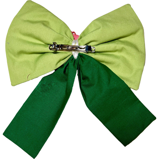 Bulbasaur Green Double Tail Bow | Handmade Pokémon Hair Clip