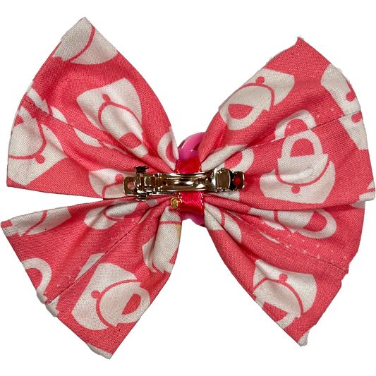 Pink Purse Heart Bow – Handmade Girly Statement Clip