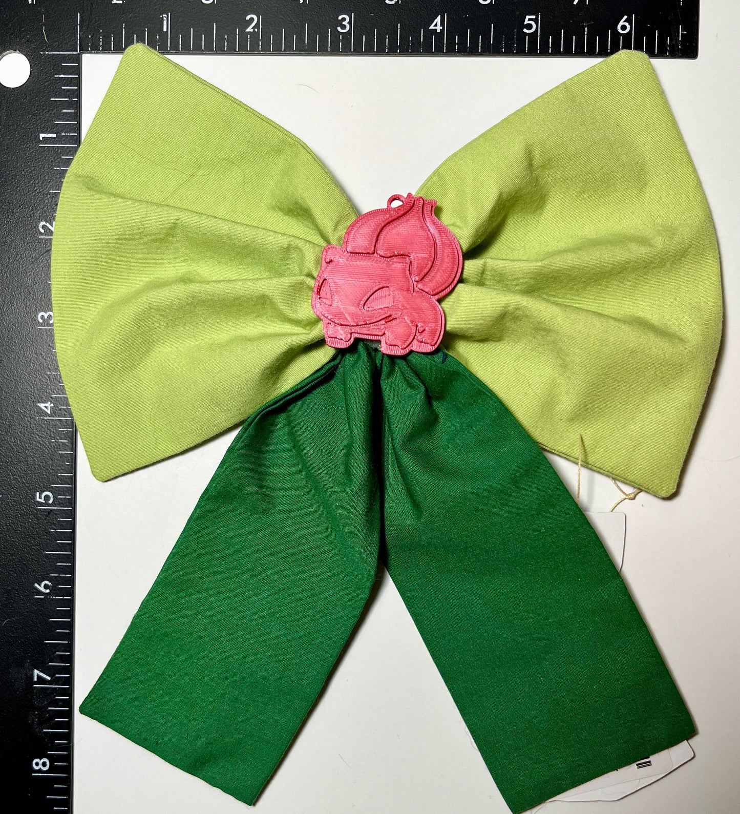 Bulbasaur Green Double Tail Bow | Handmade Pokémon Hair Clip