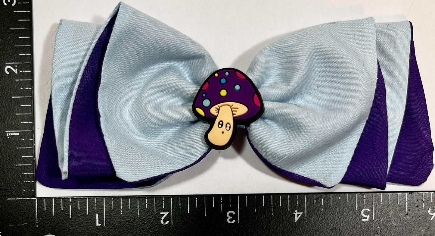 Whimsical Purple Mushroom Hair Bow – Fantasy Forest Style