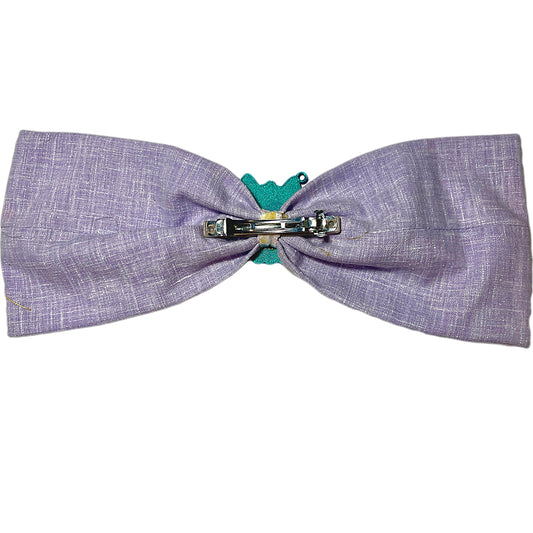 Lavender Fox Hair Bow - Handmade Woodland Animal Clip