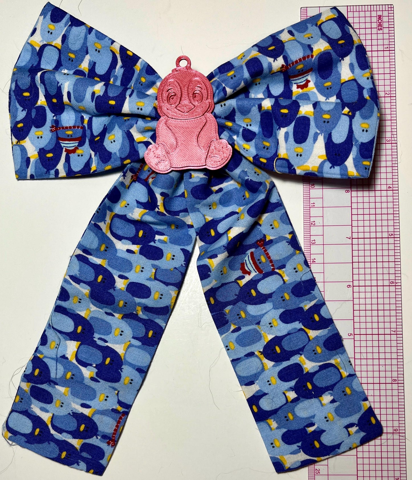 Cute Penguin Hair Bow with Tails – Winter Animal Style