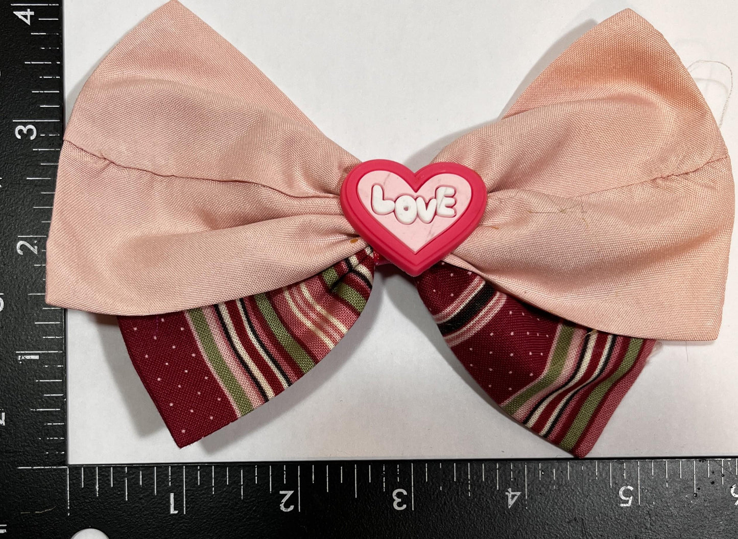 Pink Heart Love Hair Bow