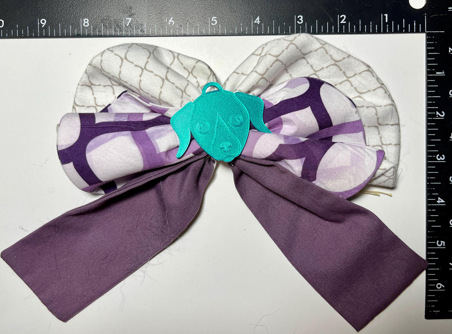 Purple Puppy Face Bow – Large Handmade Dog Lover Clip