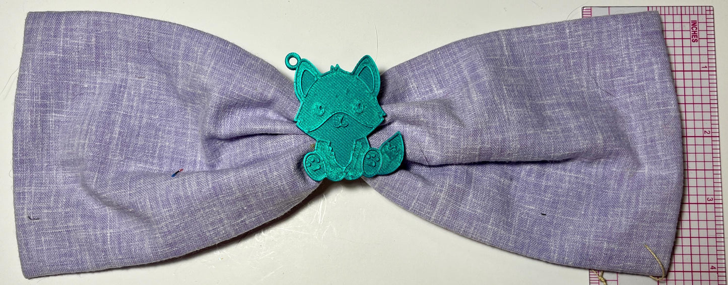 Lavender Fox Hair Bow - Handmade Woodland Animal Clip