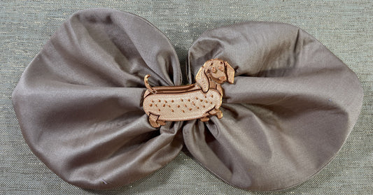 Hot Dog Duschund Fabric Hair Bow Clip