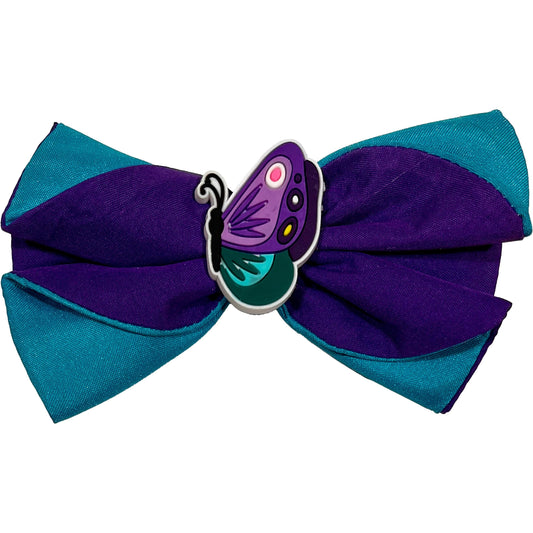 Teal & Purple Butterfly Bow – Handmade Whimsical Clip