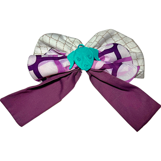 Purple Puppy Face Bow – Large Handmade Dog Lover Clip